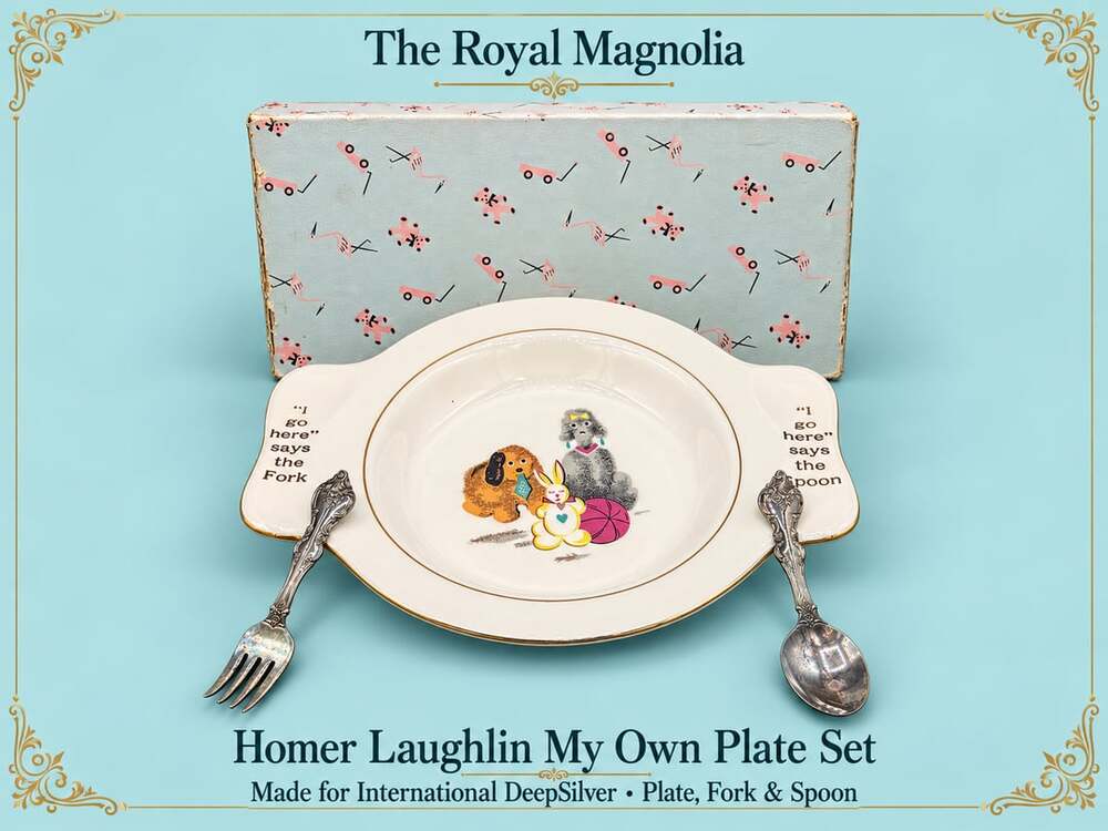 Homer Laughlin My Own Plate Set with Fork and Spoon